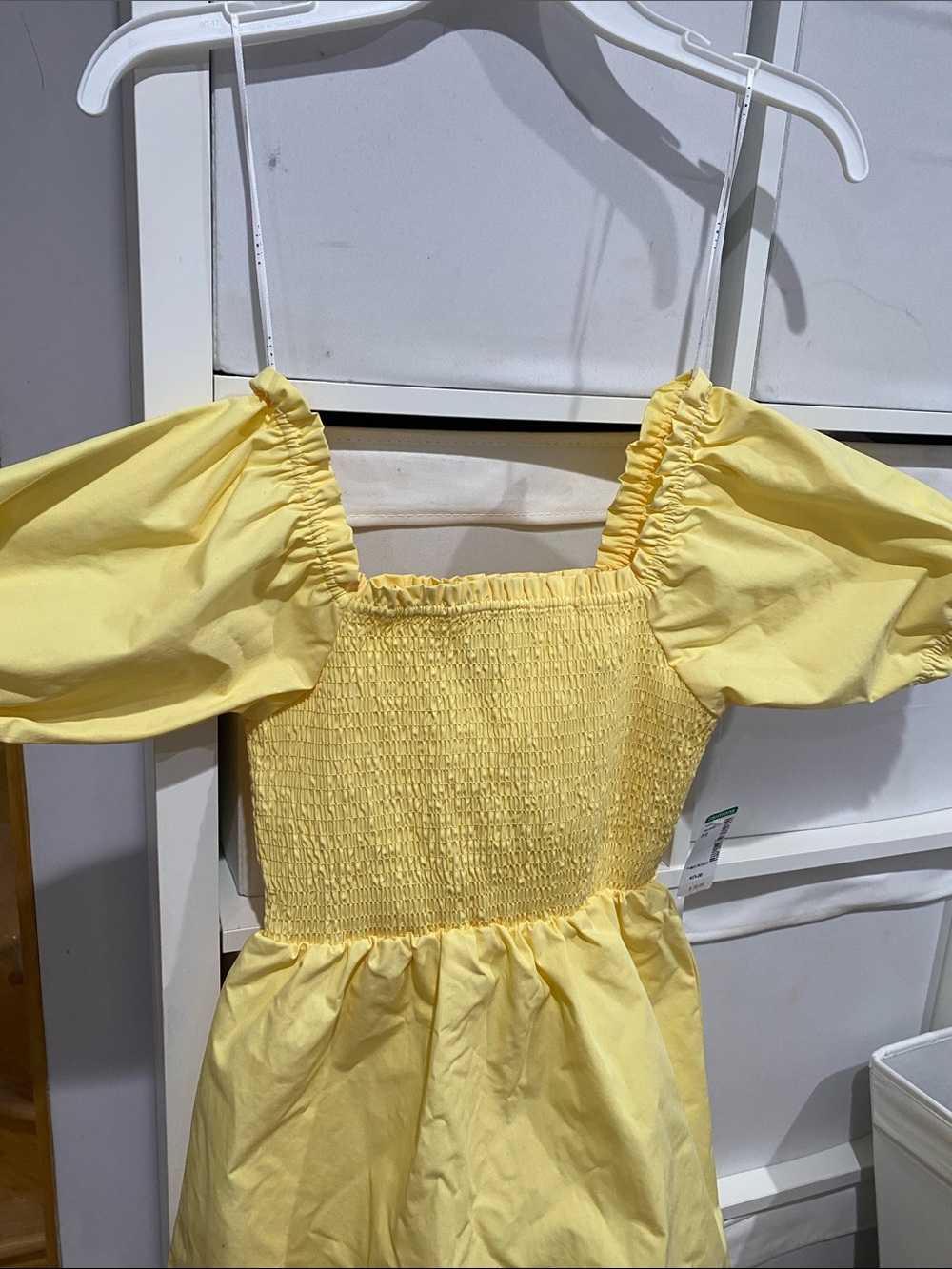 twik Yellow Puff Sleeve Smocked Sundress - Picture 2 of 4